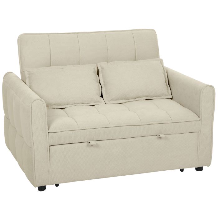 NOVURE Wooden 3 Seater Sofa Bed - Tan