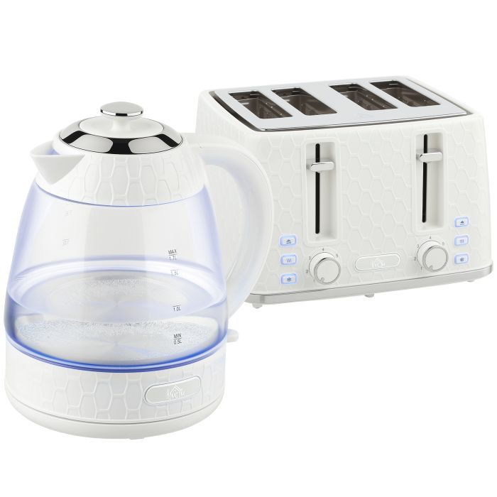 AUREOS Steel Kettle and Toaster Set - Cream