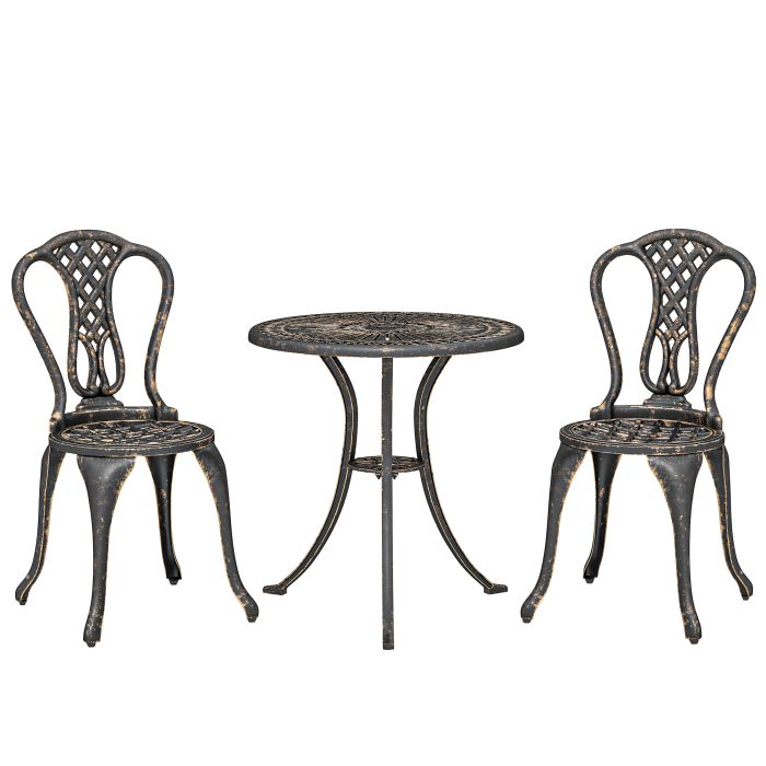 Ivecote Bronze Tone Aluminium Table and Chair Set - 48cm