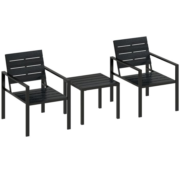 Cammere Black Metal Table and Chair Set - 55.5cm