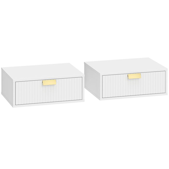 Oakwood White Bedside Table Set of 2 - 40cm