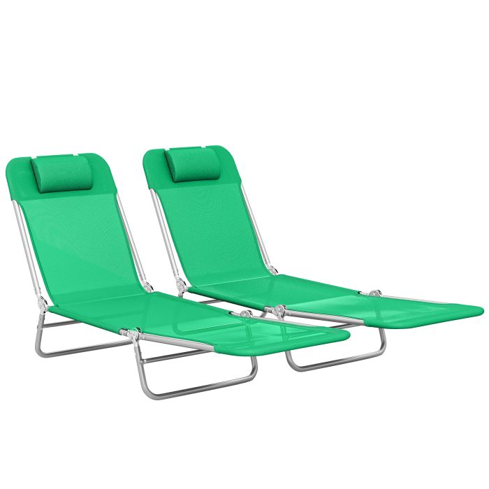 Winbury Dark Green Steel Sun Lounger Set of 2 - 56cm