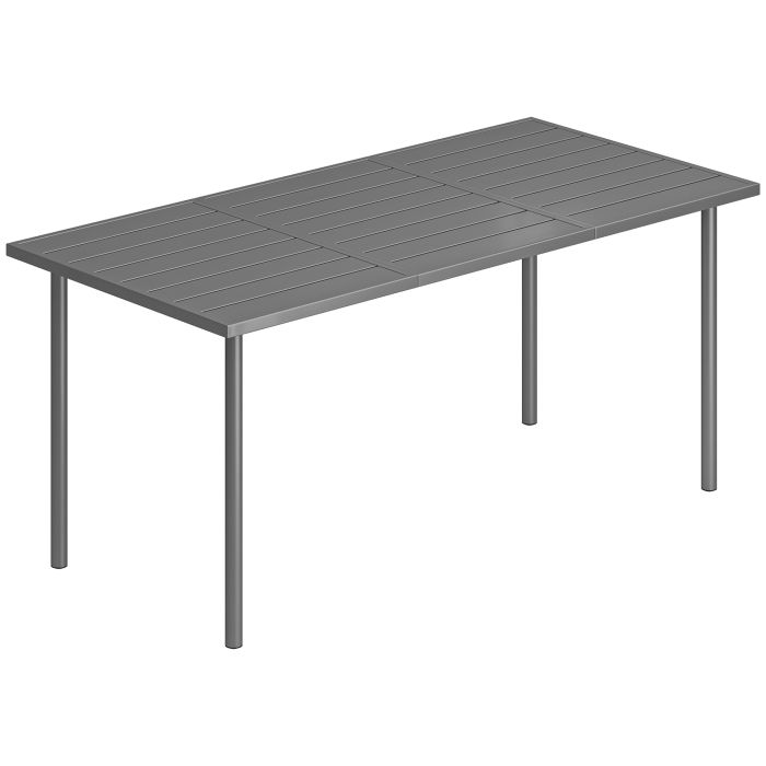 Evoion Dark Grey Steel Dining Table - 165cm