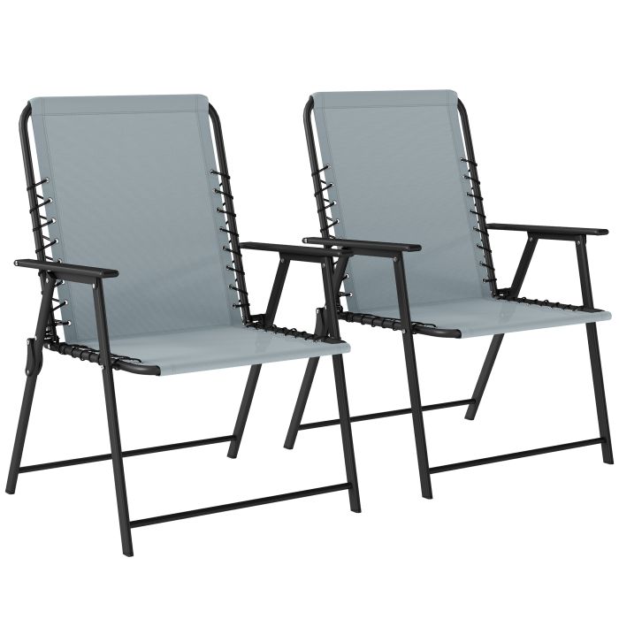 Winvale Light Grey Steel Folding Chairs Set of 2 - 60cm