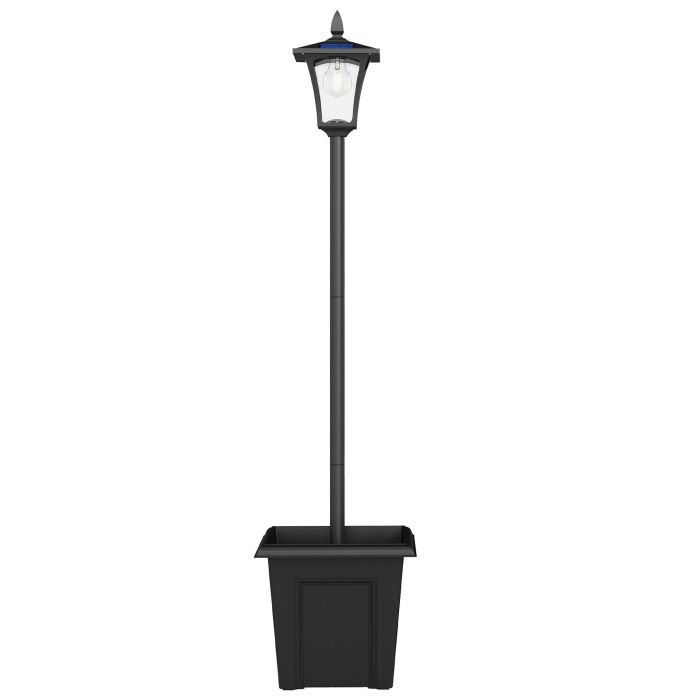 Haleth Black Aluminium Solar Lamp Post Light - 33cm