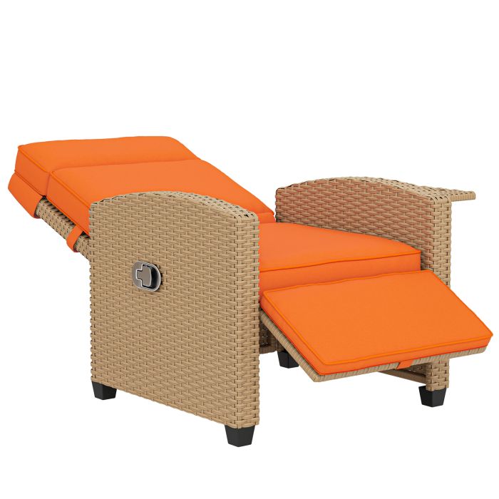 Norcote Steel Garden Recliner Armchair - Orange