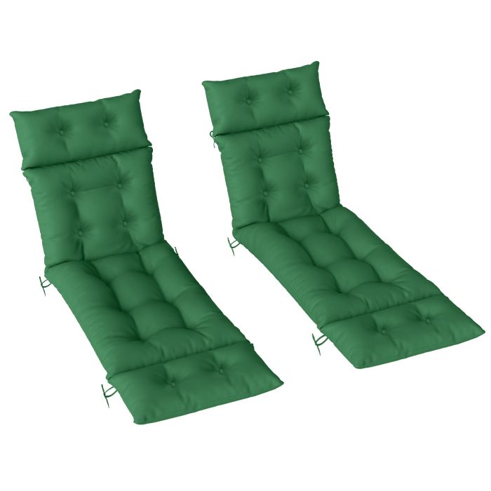 Chedene Green PP Foam Sun Lounger Cushions Set of 2 - 56cm