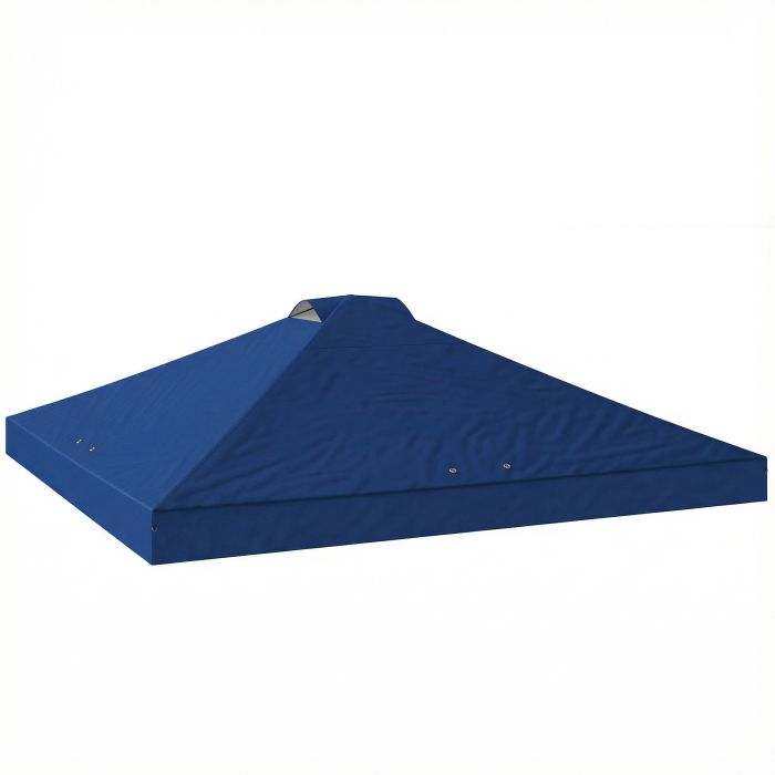 Elmhall Blue Fabric 3x3m Waterproof Pop Up Canopy Cover with 8 Drainage Holes - 300cm