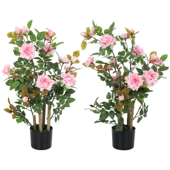 MONT Pink Fabric Artificial Plant Set of 2 - 90cm