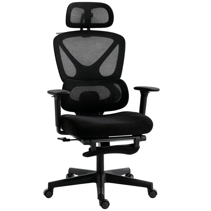 JARANT Ergonomic Mesh Office Chair with 3D Armrests and Rotating Headrest - Black