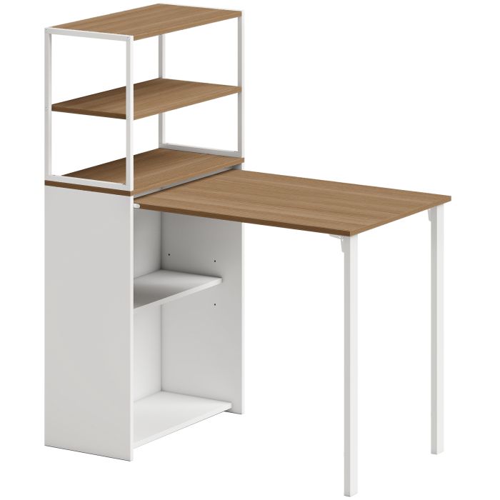 REGREG Folding Shelf and Work Table for Flexible Home Storage - Natural and White