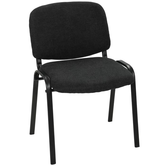 TUNBRIDGE Stackable Ergonomic Meeting Chair with Padded Seat and Curved Backrest - Black