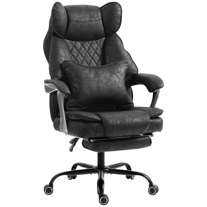 SUMMERFIELD Leathaire Big and Tall Executive Office Chair with Recline and Lumbar Support, 180 kg Capacity - Black