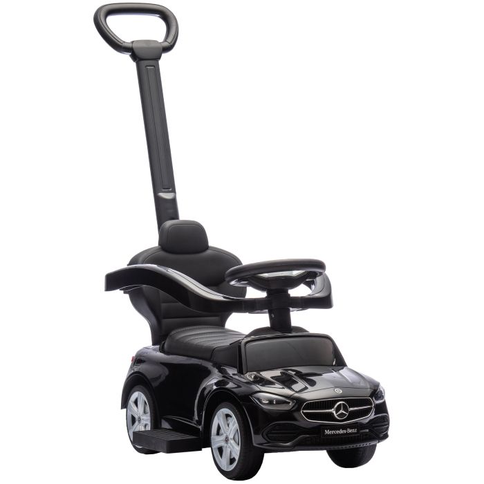 RADLETT Mercedes Benz C Class Licensed 2 in 1 Baby Ride On Push Car and Foot to Floor Walker - Black