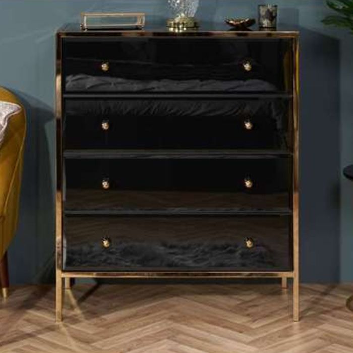 Black Chest of Drawers - FIESTA Medium Chest  4 Drawers