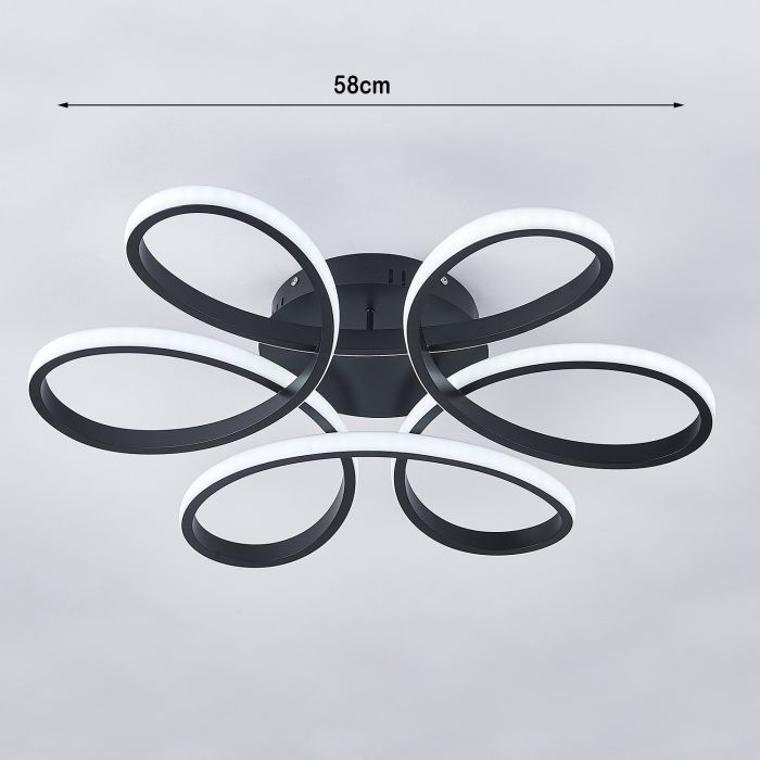 Black Frame LED Chandelier Ceiling Light