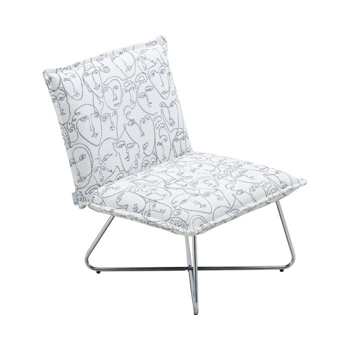 White Modern Linen Accent Chair