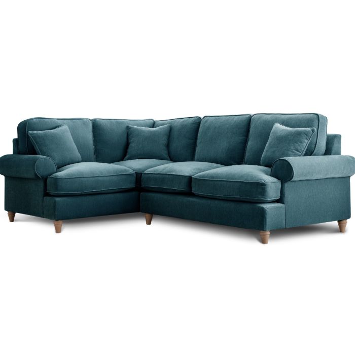 Corner Sofa - RAYONG Fabric 4 Seater Right Hand Facing - Emerald