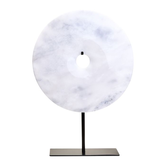 HAVERLYN Large Round Marble Disc Sculpture - White