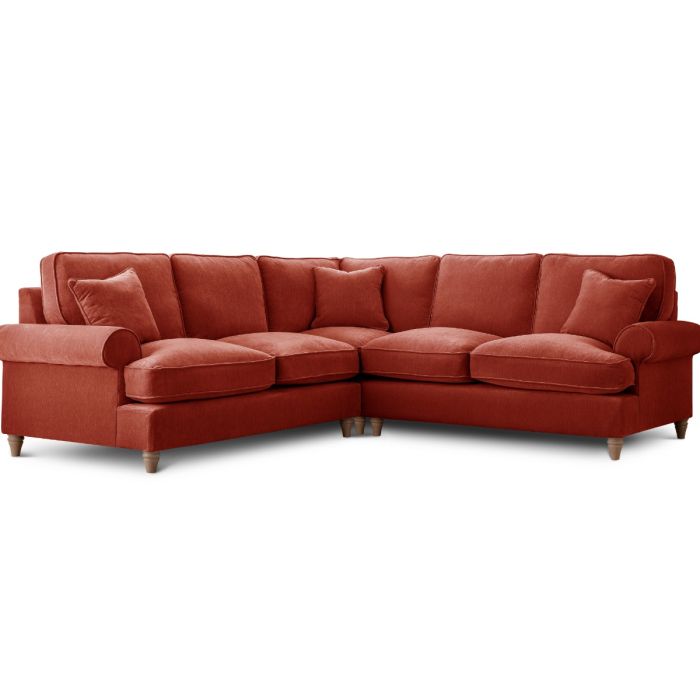 Corner Sofa - RAYONG Fabric 5 Seater Right Hand Facing - Apricot