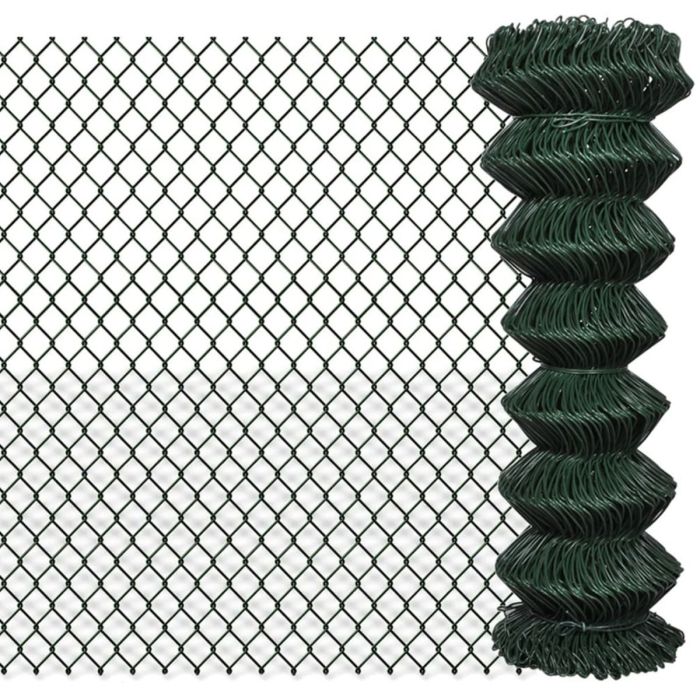 Chain Link Fence Steel 1,5x15 m Green