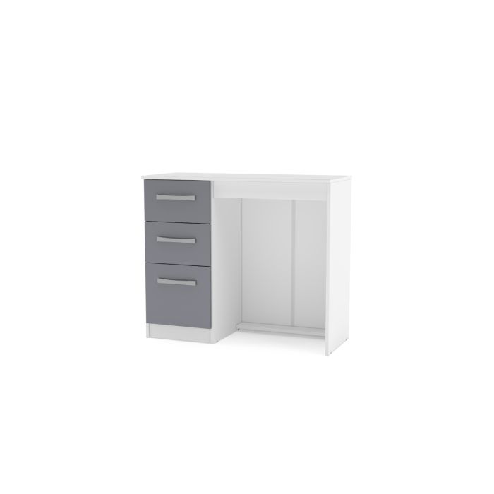 Lynx 3 Drawer Dressing Table - White and Grey