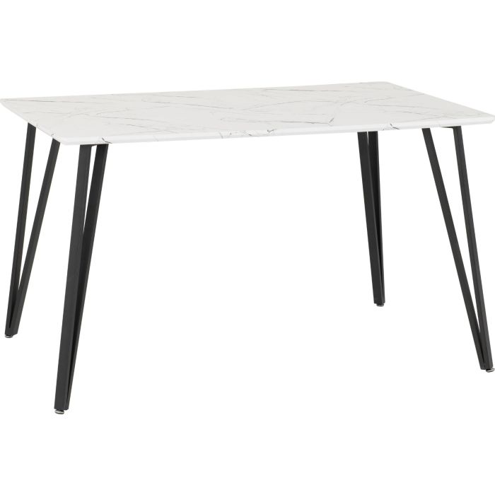 Marlow Dining Table - White Marble Effect Black