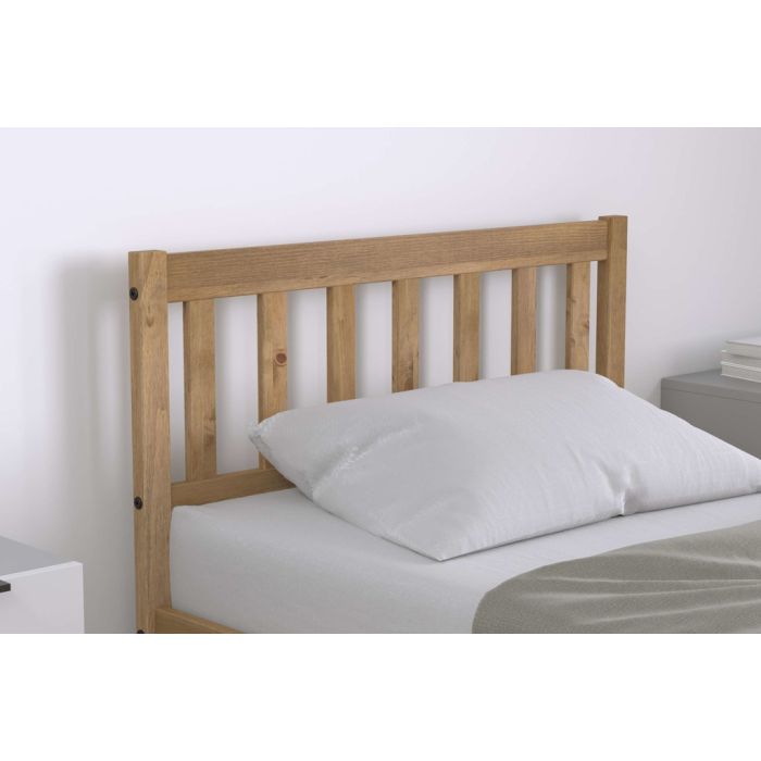 Lisbon Oak Finish Solid Pine Bed Frame - Standard Double 4ft6