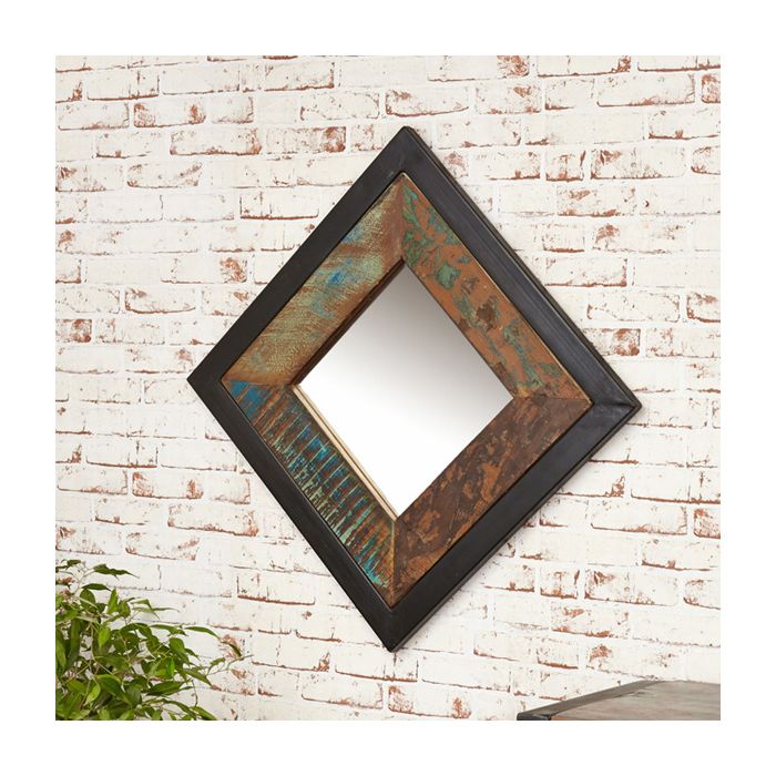 Laura Reclaimed Timber Contemporary Small Mirror