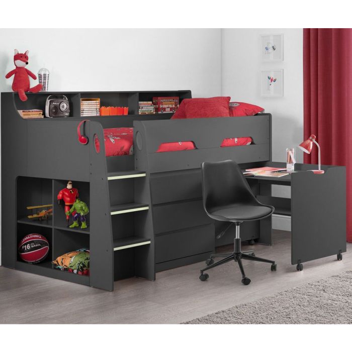 Jupiter Midsleeper Bunk Bed - Anthracite