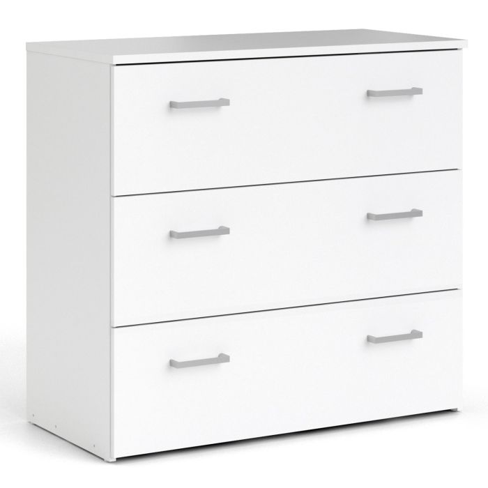 White Chest of Drawers - SUFFOLK Medium Chest 3 Drawers