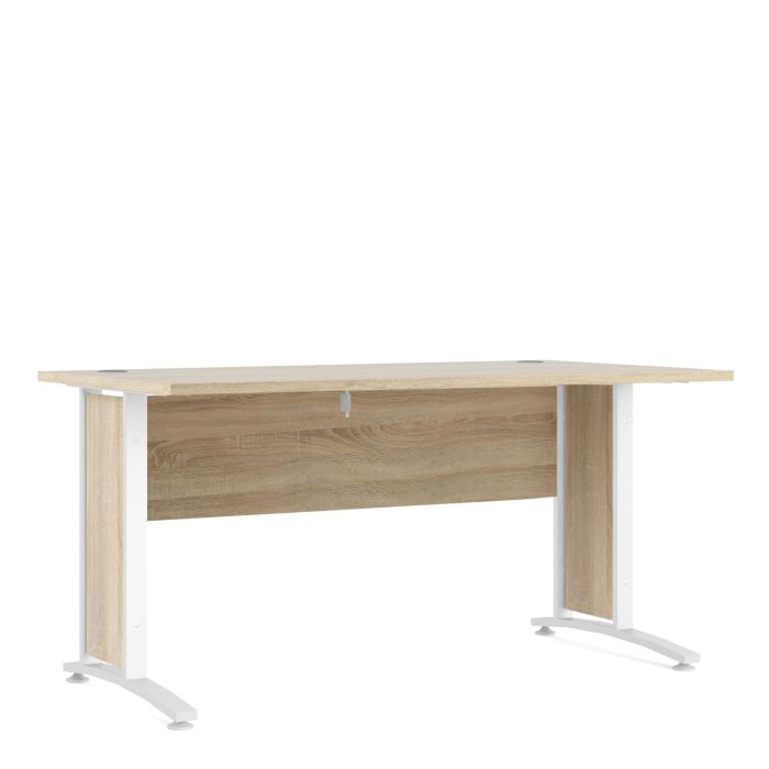 Prima Desk 150 cm in Oak with White legs - Oak Effect/Matt White