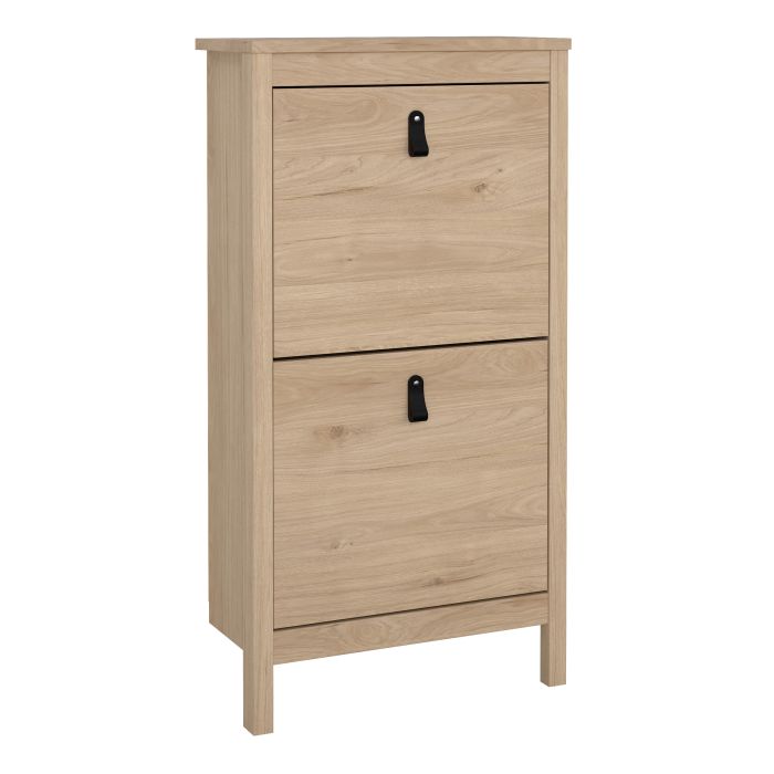 BURNLEY Shoe Cabinet 2 Flap Doors in Jackson Hickory Oak