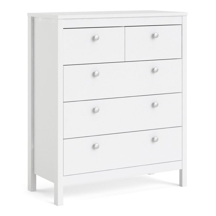 White Chest of Drawers - MEMPHIS Medium Chest 5 Drawers