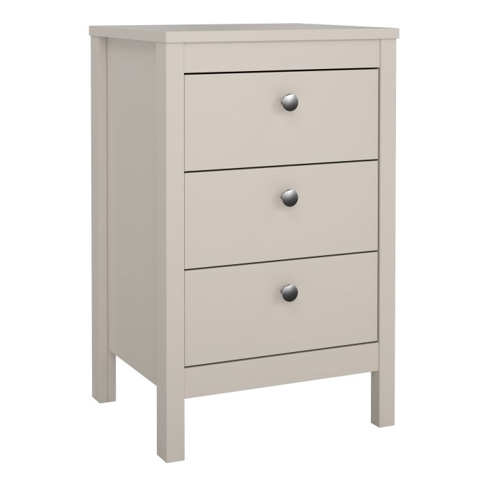 MEMPHIS Bedside Table 3 Drawers in Beige