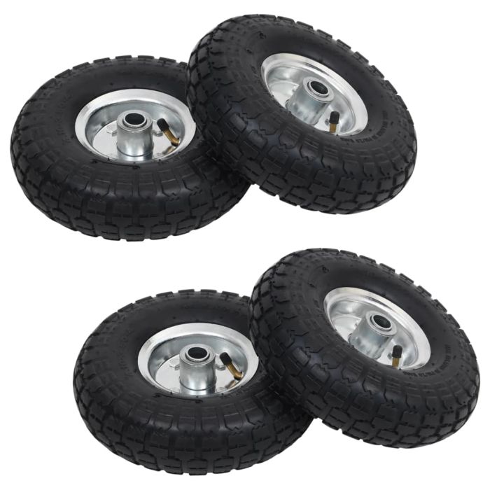 Sack Truck Wheels 4 Pcs Rubber 4.10/3.50-4 260x83