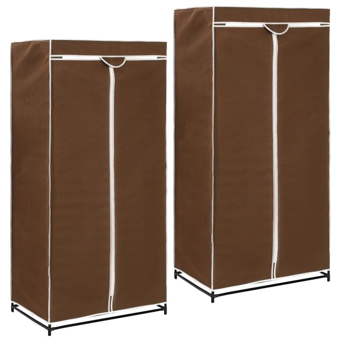 Wardrobes 2 pcs Brown 75x50x160cm