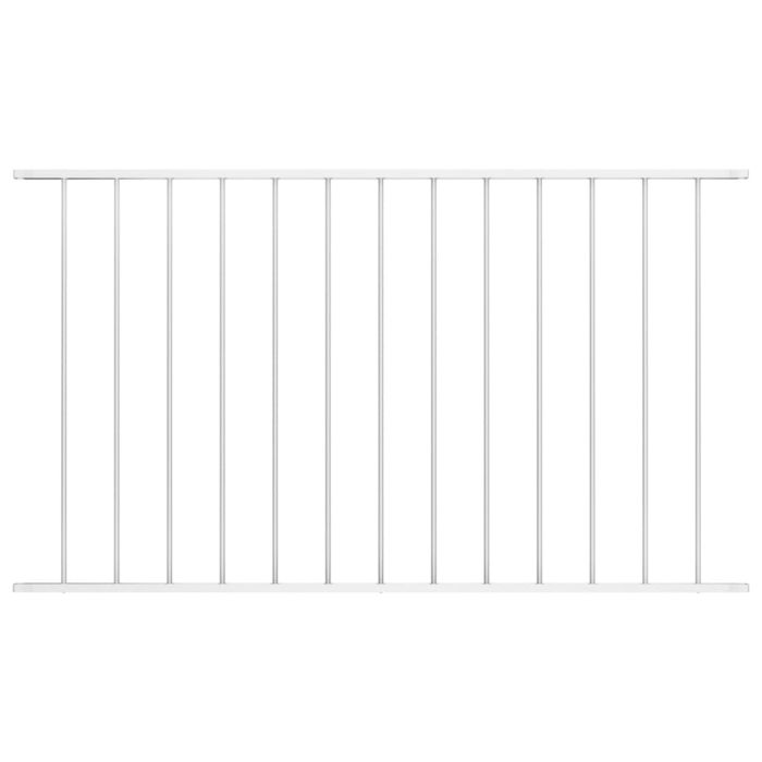 Fence Panel Powder-coated Steel 1.7x1.25 m White