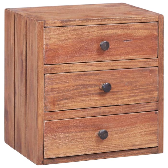 Bedside Table - OAKWOOD Nightstand Red Wood 35cm