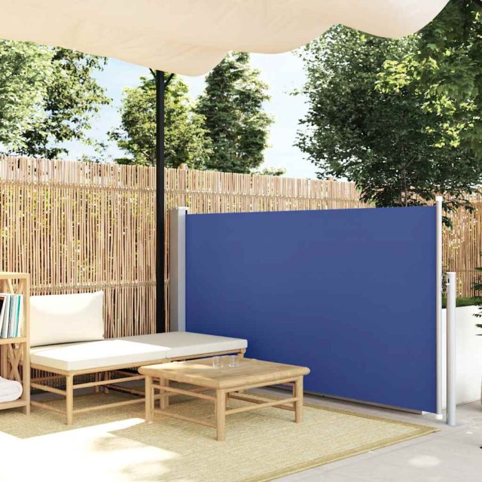 Patio Retractable Side Awning 120x500 cm Blue