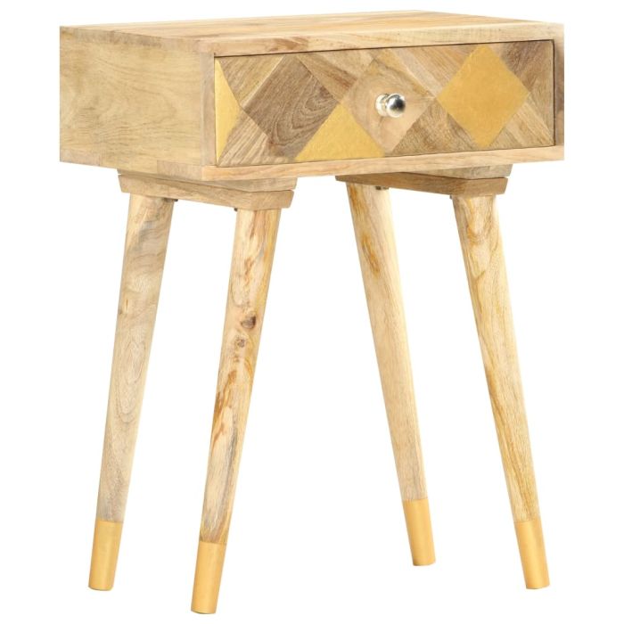 Bedside Cabinet 43x30x58cm Solid Mango Wood Natural - Rouen
