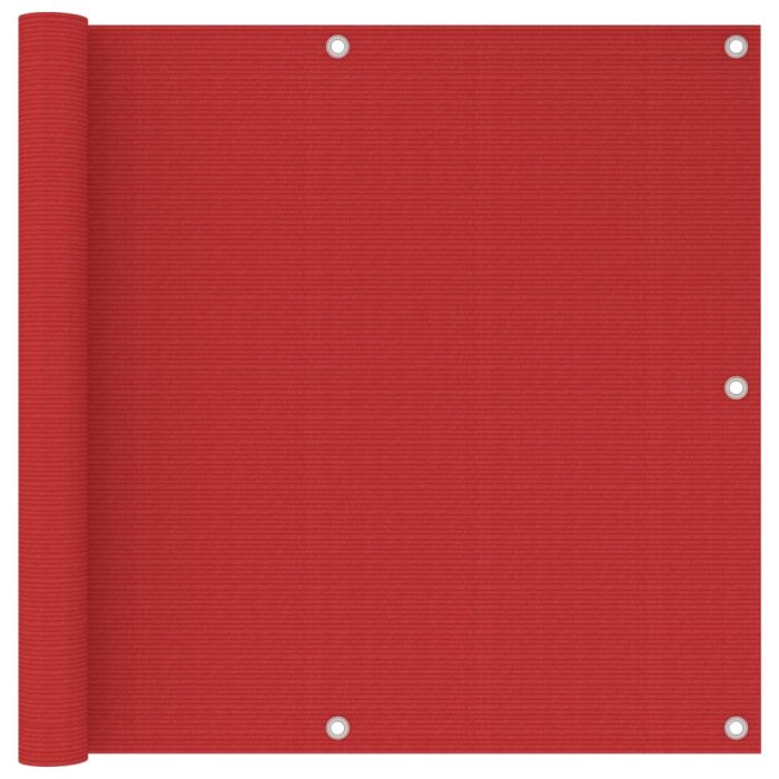 Balcony Screen Red 90x500 cm HDPE