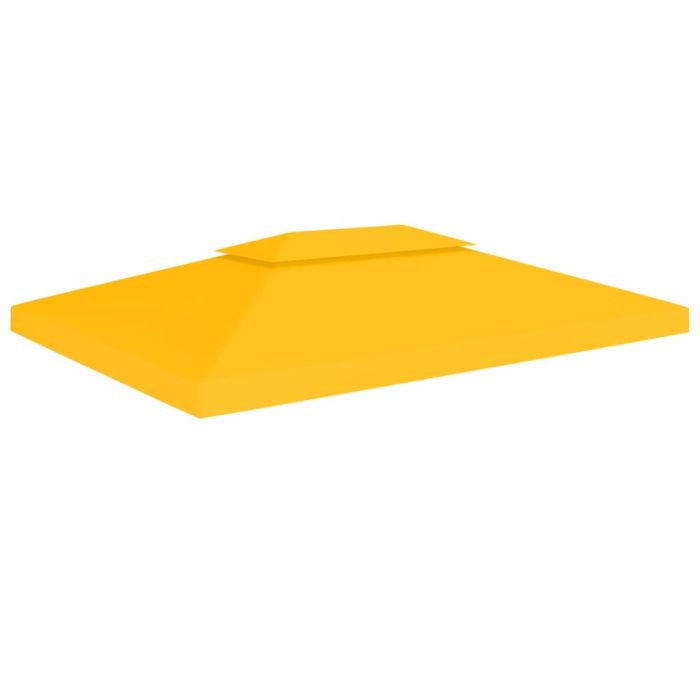 2-Tier Gazebo Top Cover 310 g/m2 4x3 m Yellow