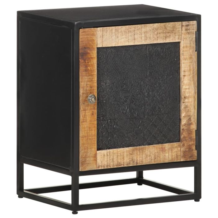 Bedside Cabinet 40x30x50cm Rough Mango Wood Natural - Fuye