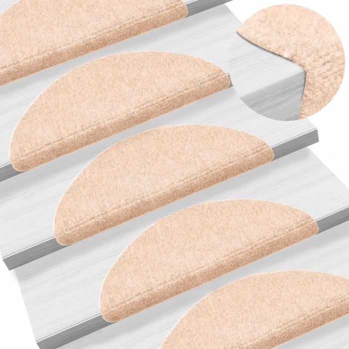 Self-adhesive Stair Mats 10 Pcs Brown 56x17x3cm Needle Punch