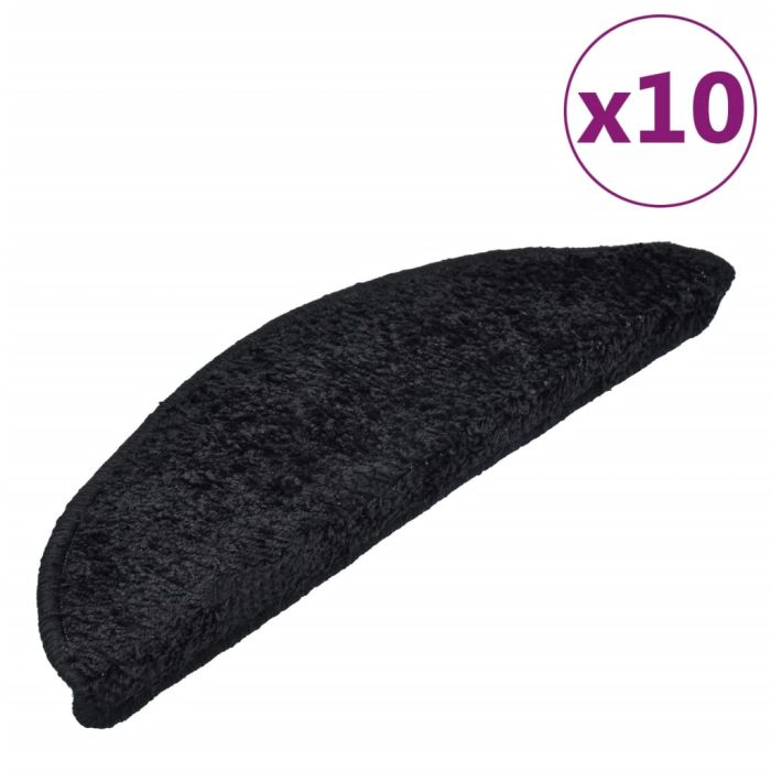 Stair Mats 10 pcs 56x20 cm Black