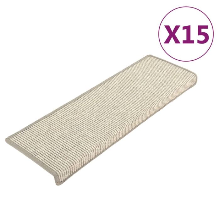 Self-adhesive Stair Mats 15 pcs Silver 65x25 cm