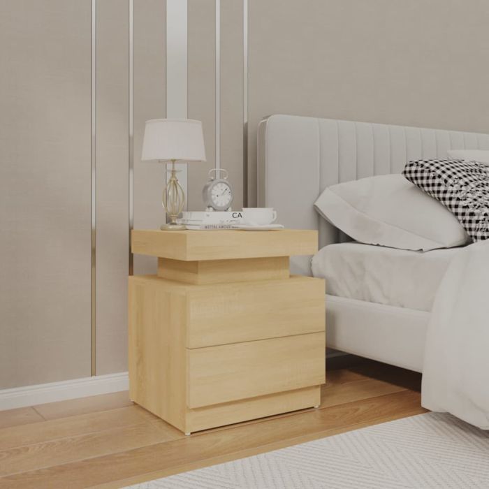 Bedside Cabinet Sonoma Oak 45x35x52cm Engineered Wood