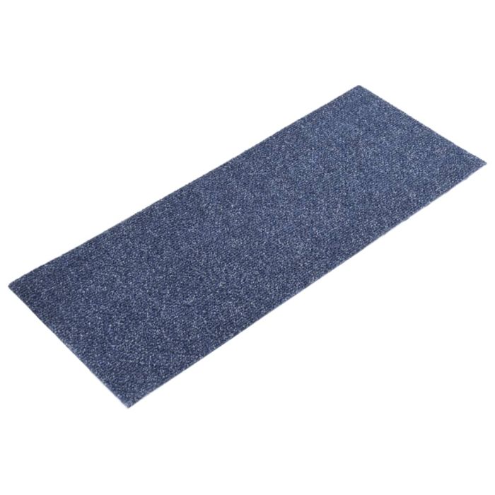 Self-adhesive Stair Mats Rectangular 15 pcs 60x25 cm Grey Blue