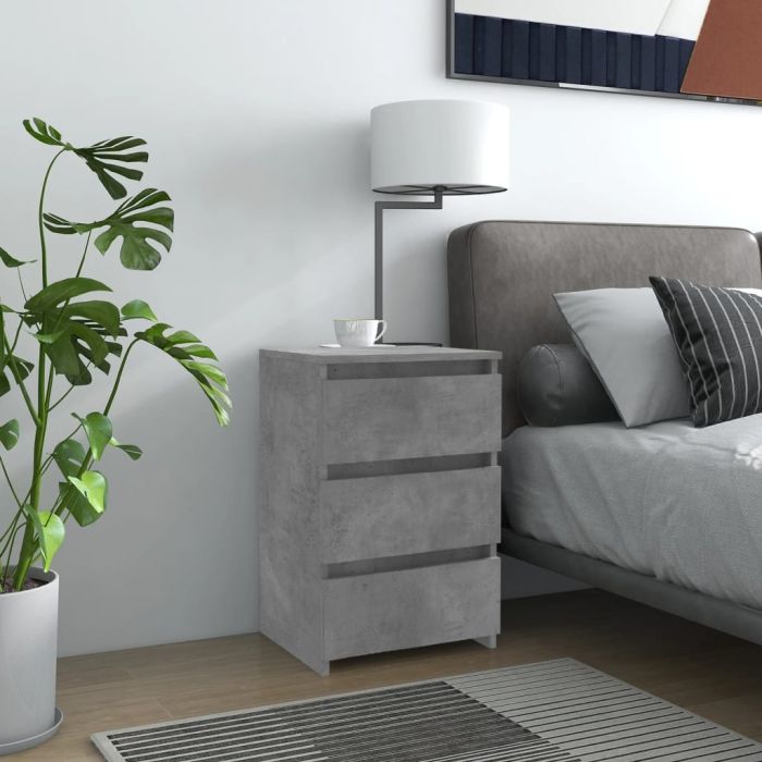 Bed Cabinet Concrete Grey 40x35x62.5cm Engineered Wood